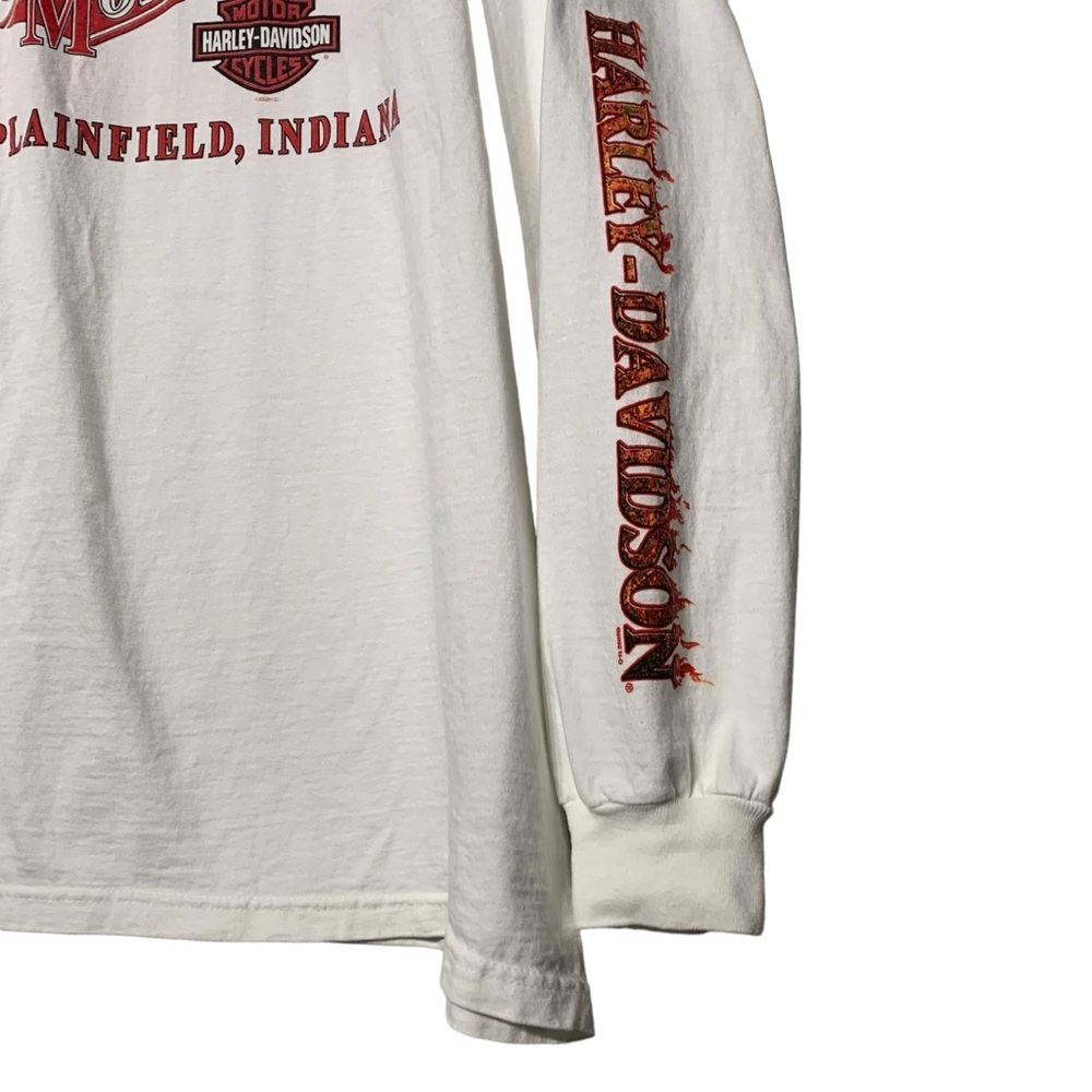 Vintage 2002 Harley Davidson Flaming Eagle Long Sleeve Tee Indy West L XL - Picture 4 of 11